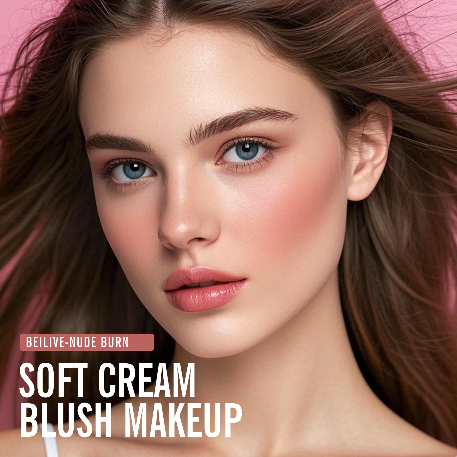 KIMUSE Liquid Blush, Soft Cream Blush Face Blush, Liquid Blush for Cheeks, Long-Wearing Pigmented Blush, Waterproof, Smudge Proof, Dewy Finish