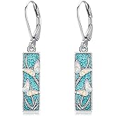HKPATOP Turquoise Hummingbird/Butterfly/Dragonfly Earrings Sterling Silver Turquoise Drop Dangle Earrings Animal Jewelry Gifts for Women
