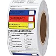 Aleplay 1.5×2.5 Inch SDS MSDS Safety Stickers for Chemical Identifying and Marking,Durable, HMIS & Hazard Compliant- 300 Stickers Per Roll
