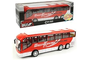 AUTERCO School Bus Toy for Toddlers, 1/16 Scale Die Cast Plastic Inertia Toy Car, Baby Cars Model Toy for Kid, Play Bus Game for Boys Girls Ages 3+