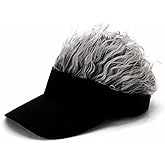 Men's Hair Visor Sun Hats Visor with Hair Fake Hat with Hairs for Men Novelty Spiked Adjustable Baseball Caps Funny Gift