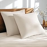 SONORO KATE 100% French Linen Euro Shams 26"x26" Pack of 2, Soft Breathable for Hot Sleepers, Moisture Wicking & Durable with Envelope Closure (Linen,26"x26")