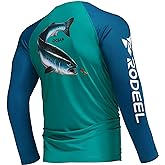 Rodeel Men's Fishing Shirts for Men Long Sleeve Wicking Fabric UPF 50 Sun Protection Performance Shirt