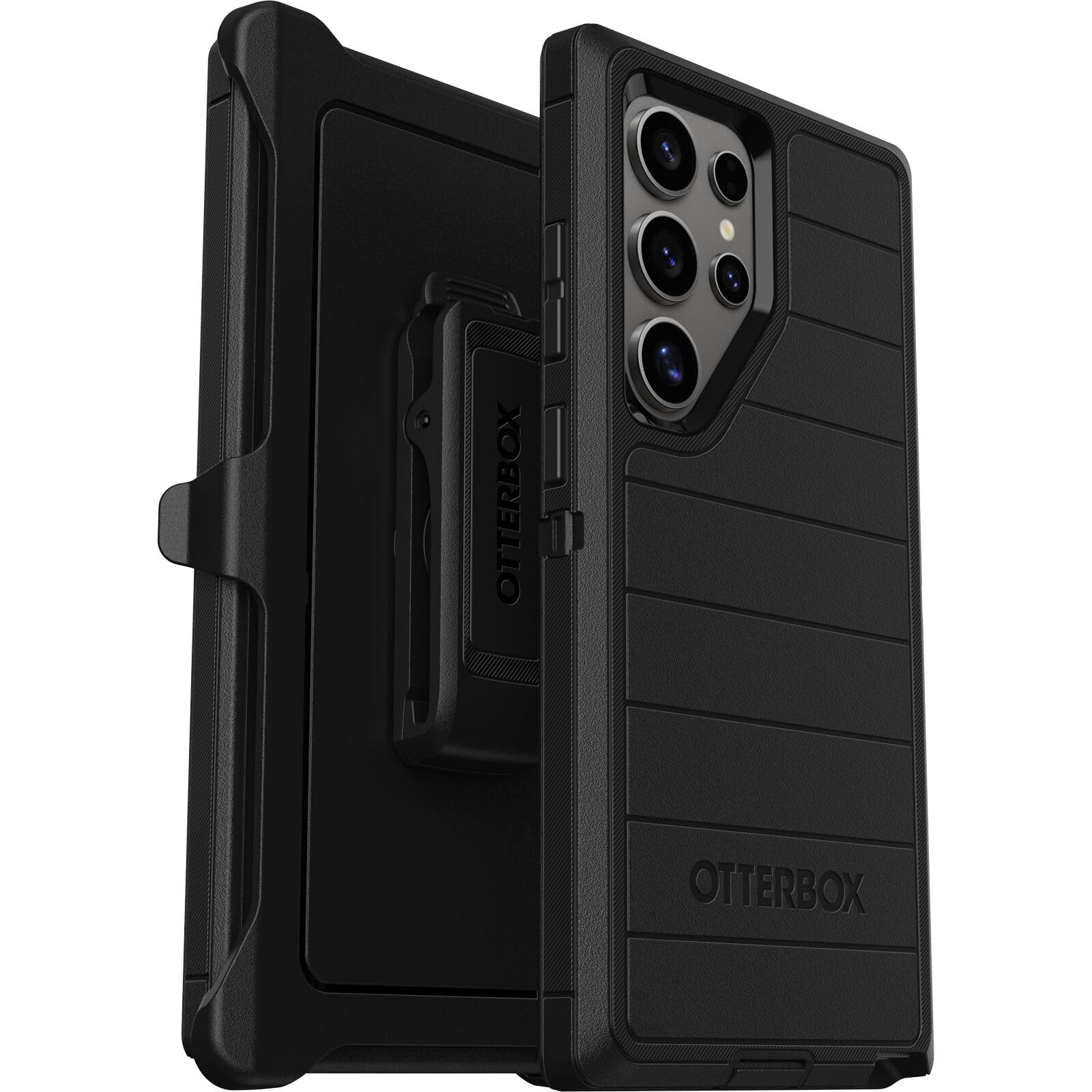 OtterBox Samsung Galaxy S24 Ultra Defender Series Pro Case - BLACK, Rugged & Durable, with Port Protection, includes Holster Clip Kickstand