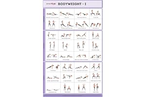 SPORTAXIS Bodyweight Workout Poster with 32 Workout Poses - Double-Sided Lamination, No-Equipment Exercise Poster for Home, Gym Training (16.5 x 27 inches)