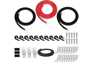MYGATTI Big 3 Complete Upgrade Electrical Wiring Kit, True Spec 1/0 Gauge Copper Clad Aluminum Battery Cable, Primary Automotive Wire, Car Amplifier Power & Ground Cable Kit, Car Audio Speaker Systems