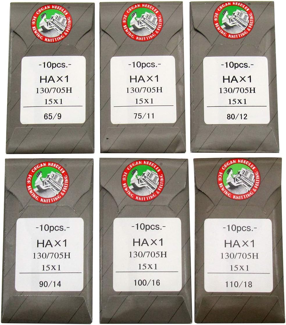 Sewing Needles - CKPSMS Clear Plastic Box, Compatible with Singer, Pfaff, RICCAR, Brother Brands (Organ-HAX1#9#11#12#14#16#18, 60PCS) - Image 3