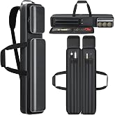 Aleemin Pool Cue Case 2x2, Pool Stick Case for 2 Butts and 2 Shafts | Soft Padded, Separate Pouches for Pool Cue, Multiple Accessory Pocket, Shoulder Straps &amp; Handle, For Pool Cue &amp; Accessories