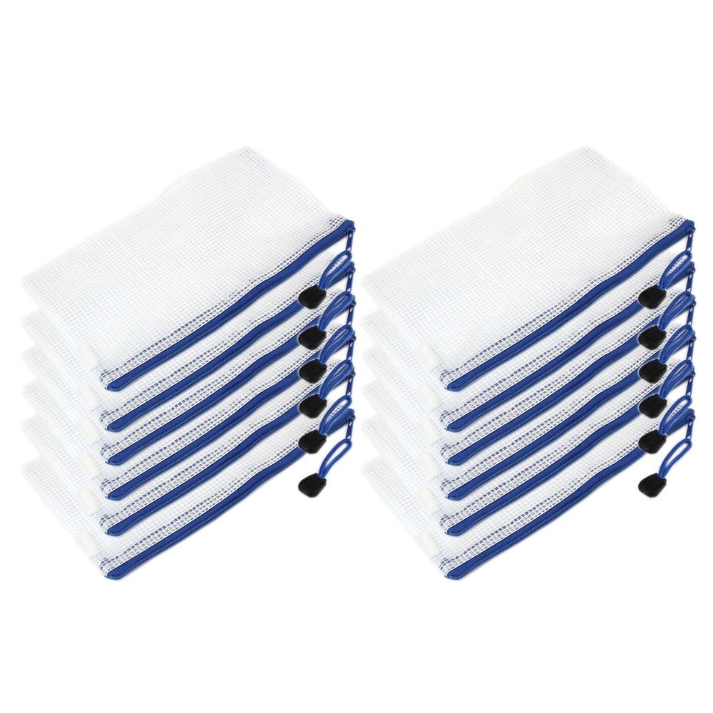 Pack of 12 PVC A6 zip document wallets/folders. School Office Magazine File Document Wallet Pack. Zip closure. Folder holder. white