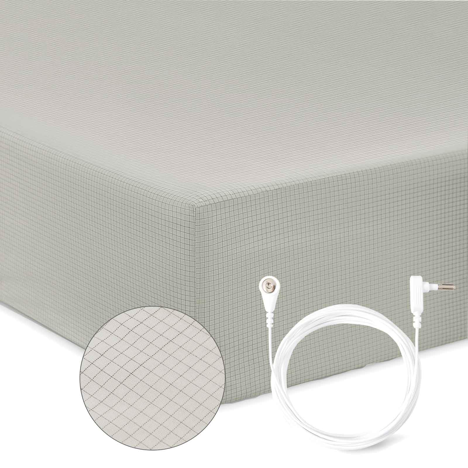 Grounding Sheets with 15% Silver Fiber and Organic Cotton - Grounded Sheet Earth Connected Bedding by RestEmbrace Grounding (Ivory, Queen)