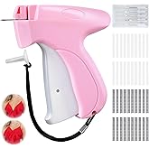 Pink and White Stitch Gun for Clothes - Quick Stitch Sewing Gun for Clothing Fixer Includes 2000 Black Fasteners & 2000 White Fasteners with 6 Need