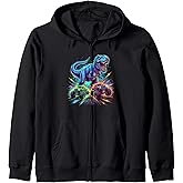 Dinosaur Monster Trucks Adventure for Kids Zip Hoodie