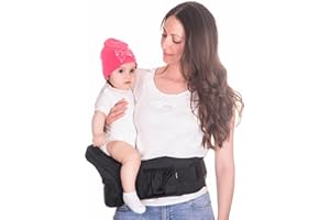 COZYONE Mom's Choice Award Winner - CPC-Certified Baby Hip Carrier, Adjustable Waistband with Abdominal Support Design & Various Pockets for Newborns & Toddlers 8-44 lbs Carrier, (Dark Black)