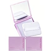 300PCS lavender Oil Blotting Papers for Face - Controls Shine, Saves Makeup | Oil Blotting Sheets for Face with Mirror, Puff &amp; Refills, The On-the-Go Essential for a Flawless, Matte Finish All Day