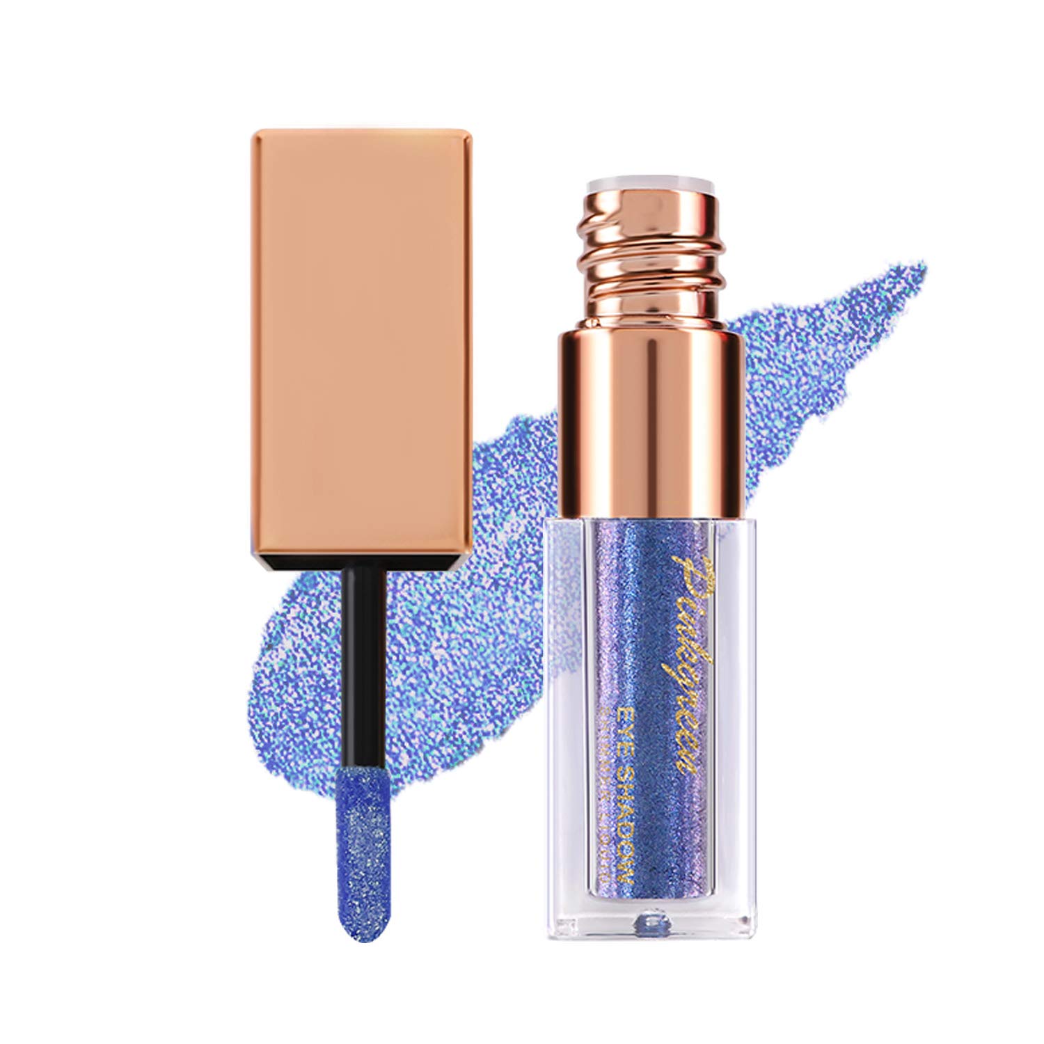 PINKGREEN Liquid Glitter Eyeshadow, Long Lasting Eye Makeup, Sparkling Colors Shimmer Waterproof Eyeliner, Smoothly Flat Brush for Party Wedding Prom