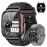 Smart Watch for Men Fitness Tracker: Waterproof Military Digital Mens Watches Running Make Answer Call Smartwatch Android Phone iPhone Samsung Compatible Sleep SpO2 Heart Rate Monitor Step Pedometer