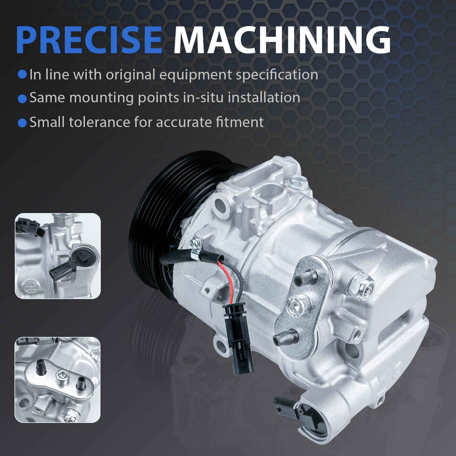 Condition photo showing New/Like New for a/c compressor w/clutch fit for 2012-2015 chevrolet cruze 1.4l air conditioning compressor with clut