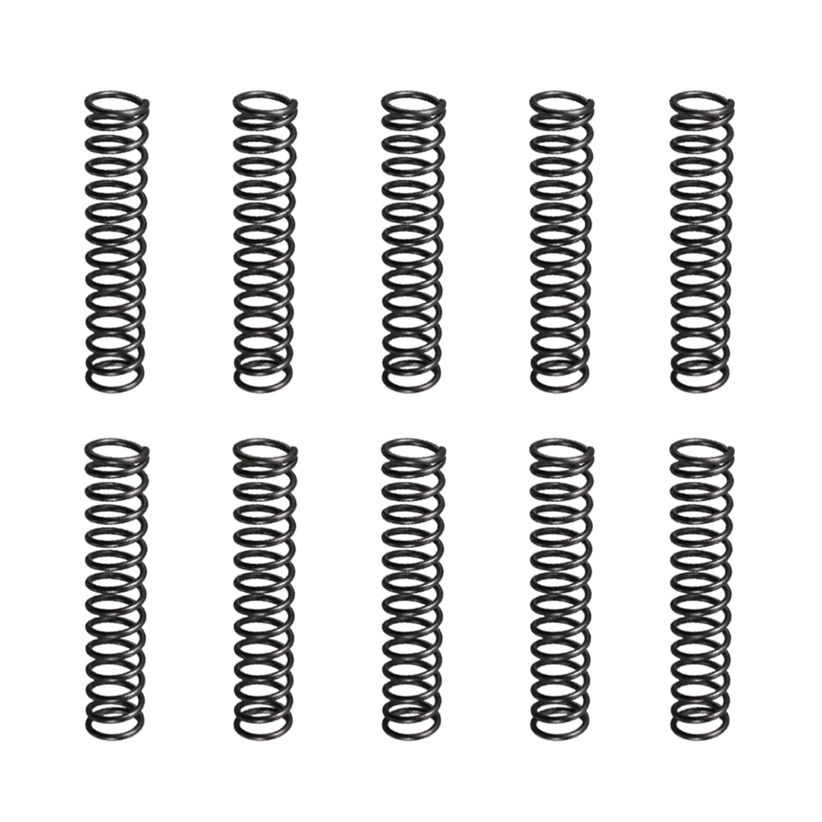 DTGN 1.2x10x50mm(DxODxL) Compression Spring - 20Pack - Good for Machinery - Spring Steel Extension Spring - Black
