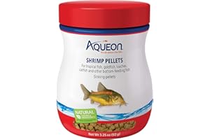 Aqueon Shrimp Pellets Sinking Food for Tropical Fish, Goldfish, Loaches, Catfish and Other Bottom Feeding Fish, 3.25 oz