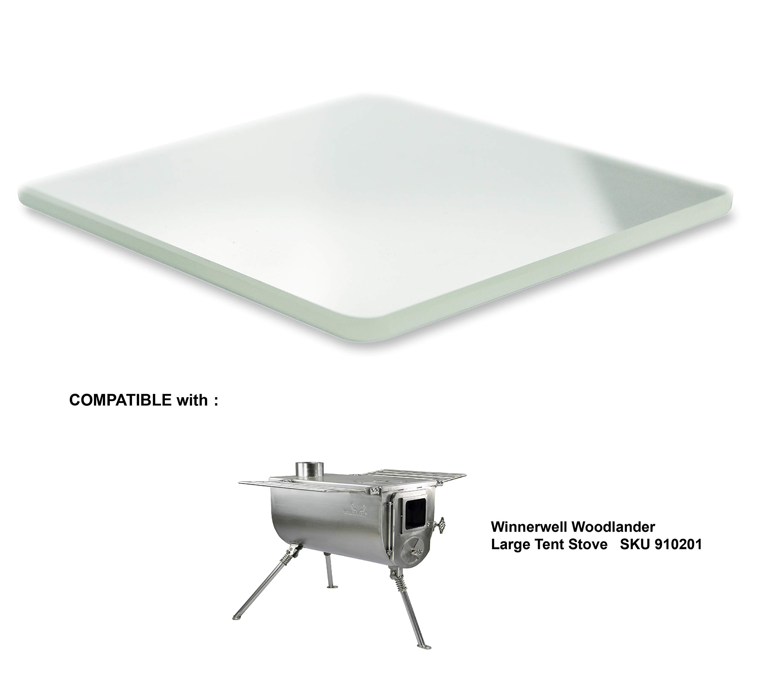 Winnerwell Door Glass 4.2"*3.7" | for Woodlander Large Size Tent Stove