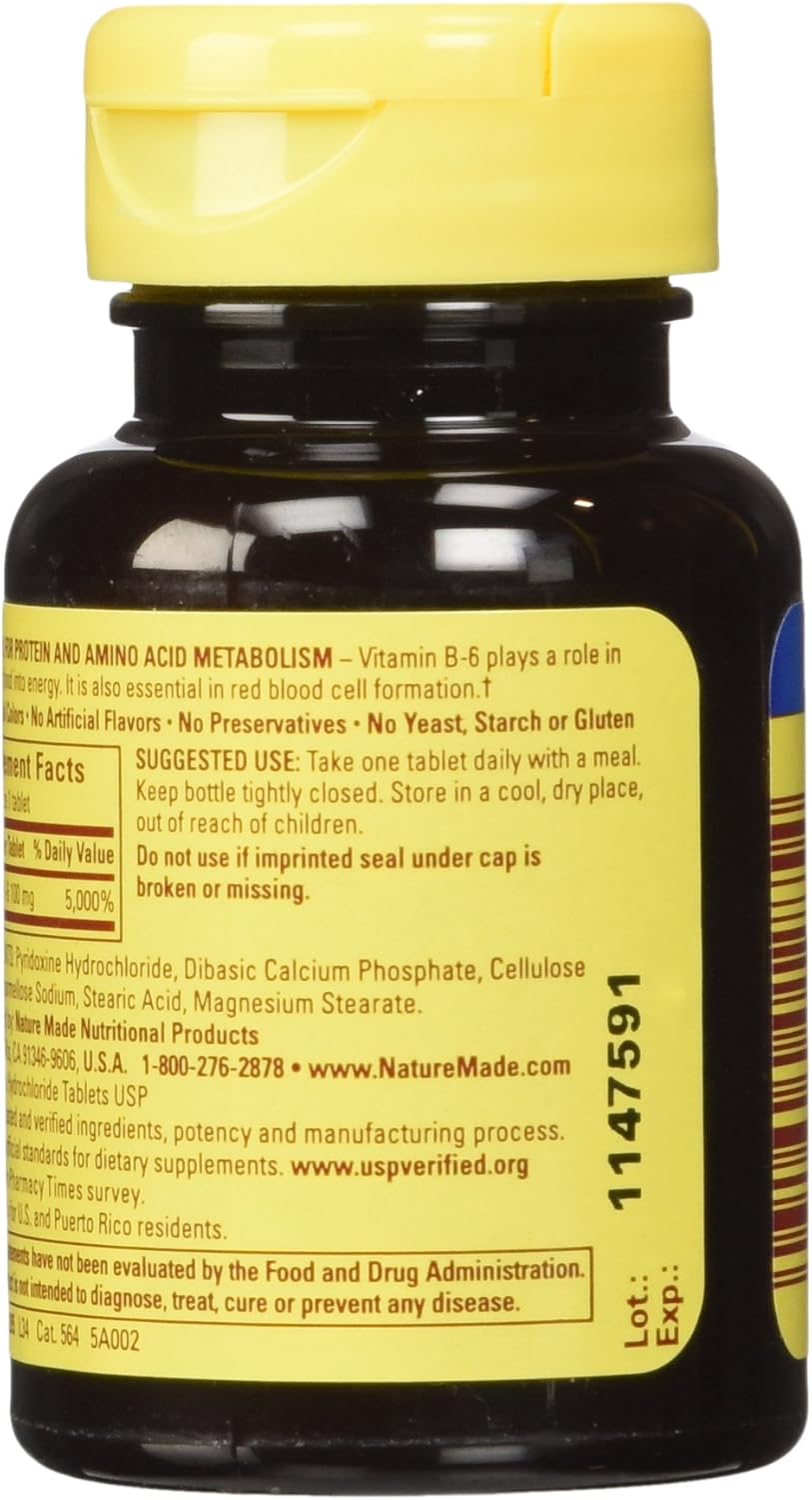 Nature Made Vitamin B-6 100 Mg, Tablets, 100-Count (Pack of 2): Health & Personal Care
