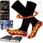 Heated Socks with App Control 5000mAh*2 Rechargeable Electric Heated Socks for Men Women Up to 9 Hours Washable Warm Socks for Outdoor Work Skiing Hunting Riding Hiking Cycling Camping Gifts