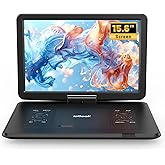 ieGeek 17.5" Portable DVD Player with 15.6" Large HD Swivel Screen, Black | Region Free, For Seniors &amp; Kids, 6 Hrs Battery, Dual Speakers, USB &amp; SD Card, Sync to TV, For Travel, Road Trips &amp; Home Use