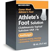 TARO Ohm Clotrimazole Athletes Foot Treatment, 1% 1/3 Fl Oz | Topical Solution, Jock Itch and Ringworm Treatment, Helps Relieve Itching &amp; Burning, Greaseless &amp; Non-Staining