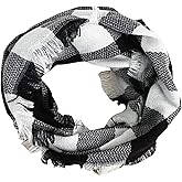Wander Agio Womens Winter Head Hair Wraps Infinity Circle Scarves Warm Plaid Scarf