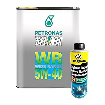 Kit 4 L Aceite coche Selenia WR 5 W40 + aditivo limpiador Radiador Bardahl