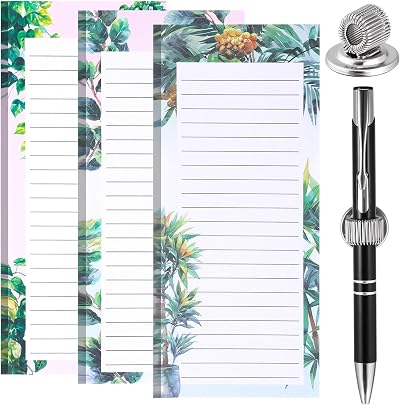 Zuimei 3 Pack Magnetic Shopping List Pad Fridge Notepad with Pen Clip