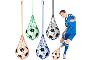 HTZNHXT 4Pcs Soccer Ball Trainer for Kids, Solo Football Ball Kick Trainer Net for Practice Training Aid Soccer Return, Soccer Training Equipment Help Juggling for Ball Sizes 3, 4, 5