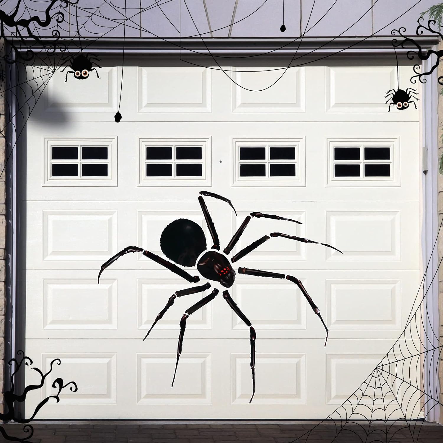 Garage Door Decorations - Konohan Halloween Garage Door Magnets Spider Magnetic Garage Sticker Decor DIY Halloween Garage Magnets Reusable Refrigerator Decal Waterproof Magnet Sticker for Halloween Garage Car Kitchen Decor