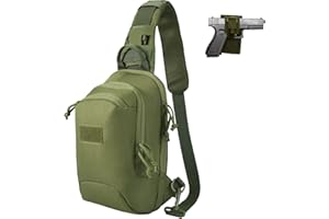 BOMTURN Sling Bag Small Shoulder Bag Men: Waterproof Compact Sling Backpack 600D Tactical EDC CCW Bags Concealed Carry Bag