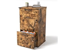 VINGLI 3 Drawer File Cabinet with Lock, Home Office Filing Organizer, for Letter Size File Folder Storage, Modern Farmhouse Style, Wood Vertical Filing Cabinet, Archivador (Rustic Brown)