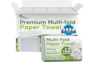 SoNeat Trifold Paper Towels - 2400 Sheets Multifold Disposable Paper Hand Towels for Bathroom, Commercial, Household, Hand Paper Towels for Bathroom Dispenser, 12 Packs (200 Count/Pack)