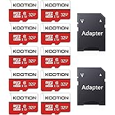 KOOTION 32 GB 10-Pack Micro SD Card, UHD Video for GoPro, Action Camera, Drone, Smartphone, R/W up to 80/20MB/s MicroSDXC Mem