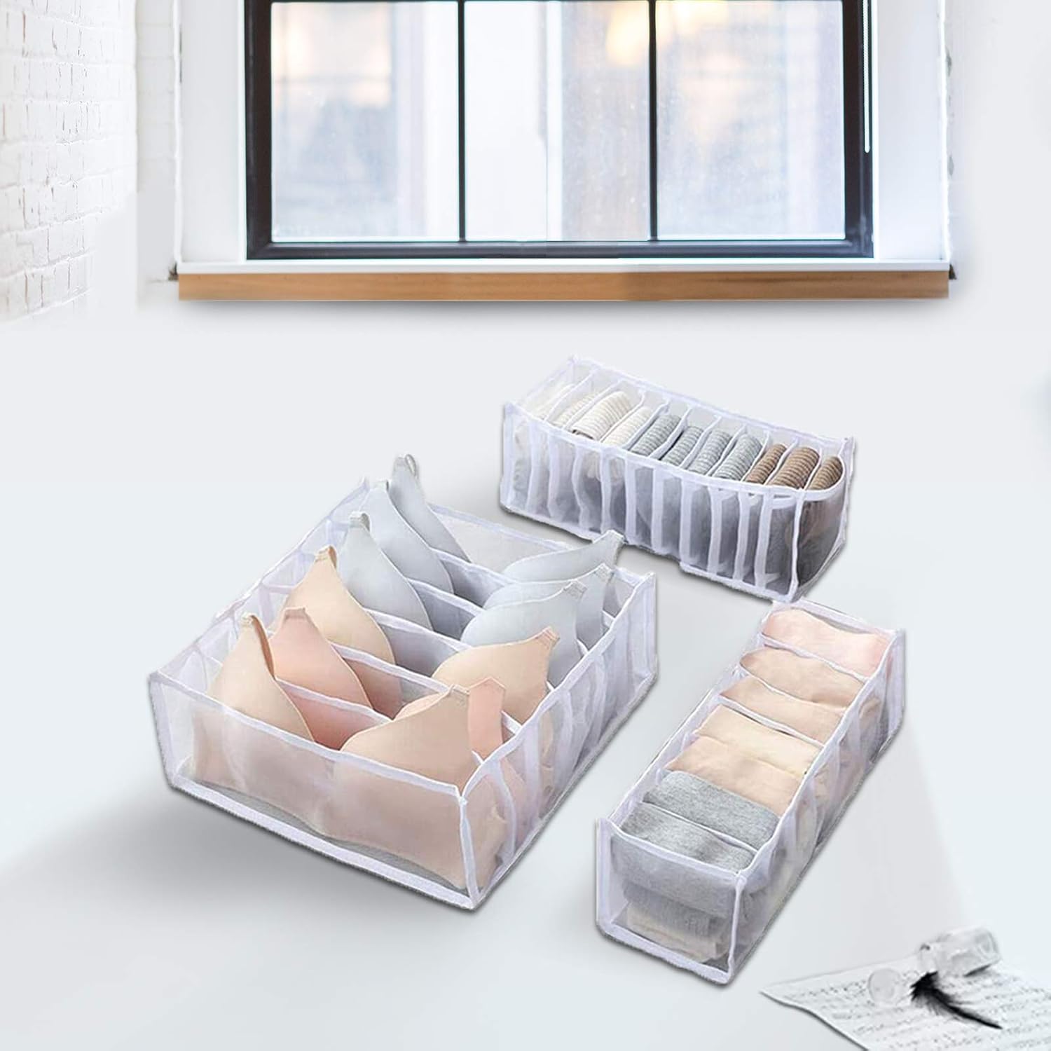 Organizador Cajones Ropa Interior, Plegable Organizador Ropa Interior