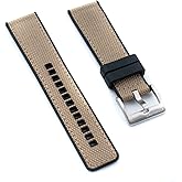StrapHabit Quick Release Sailcloth and FKM Rubber Hybrid Watch Strap Band 20mm 22mm Nylon