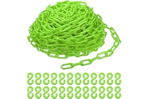 PATIKIL Plastic Chain Links, 100 Foot 2" Safety Barrier Chain Green for Crowd Control, Queue Line, Parking, Fence, Gate, Concert, Construction Site and Decoration