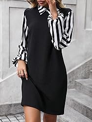 Floerns Women's Colorblock Lantern Long Sleeve 2 in
