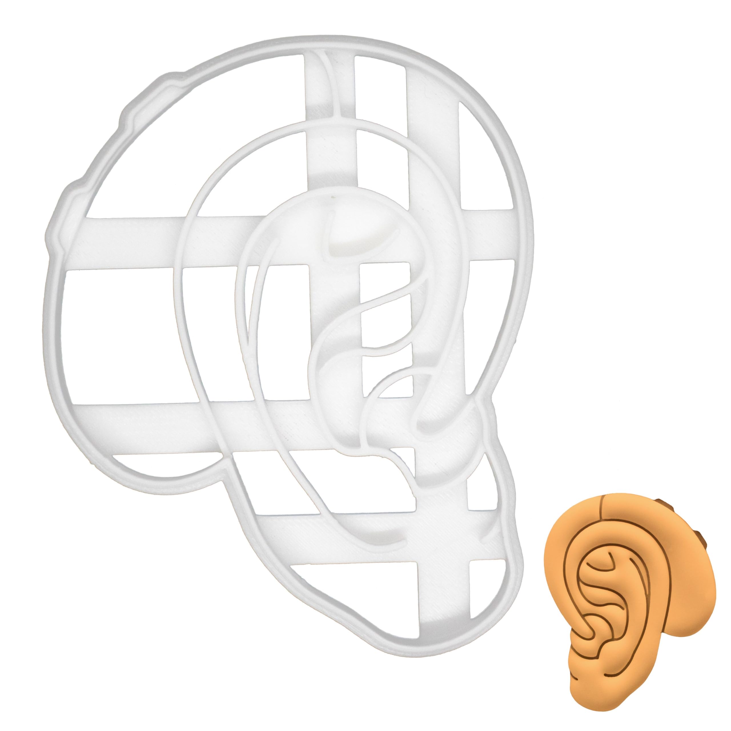 BAKERLOGY Hearing Aid Cookie Cutter - Detailed Biscuit Cutter Design for Baking and Crafts, Ideal on Fondant, Dough, Clay