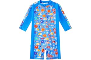 upandfast Baby Girl/Boy Swimsuit Swimwear with Front Zipper UPF50+ Sun Protection Infant Bathing Suit Rash Guard