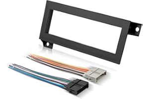 NuIth Single Din Radio Installation Dash Kit W/Radio Wiring Harness for 1974-2003 Chrysler/Dodge/Jeep, Single Din Radio Mounting Plate for Aftermarket Radio Mounting (Dash KIT W/Radio Wire)