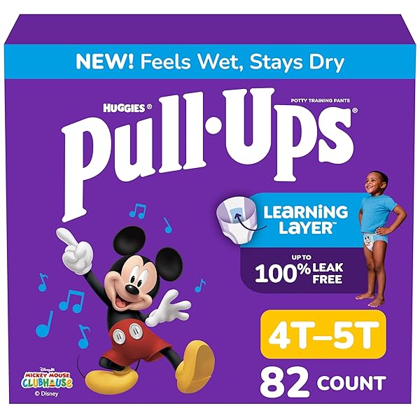 PULL-UPS BOYS’ POTTY TRAINING PANTS, SIZE 4T-5T TRAINING UNDERWEAR (38-50 LBS), 82 COUNT
