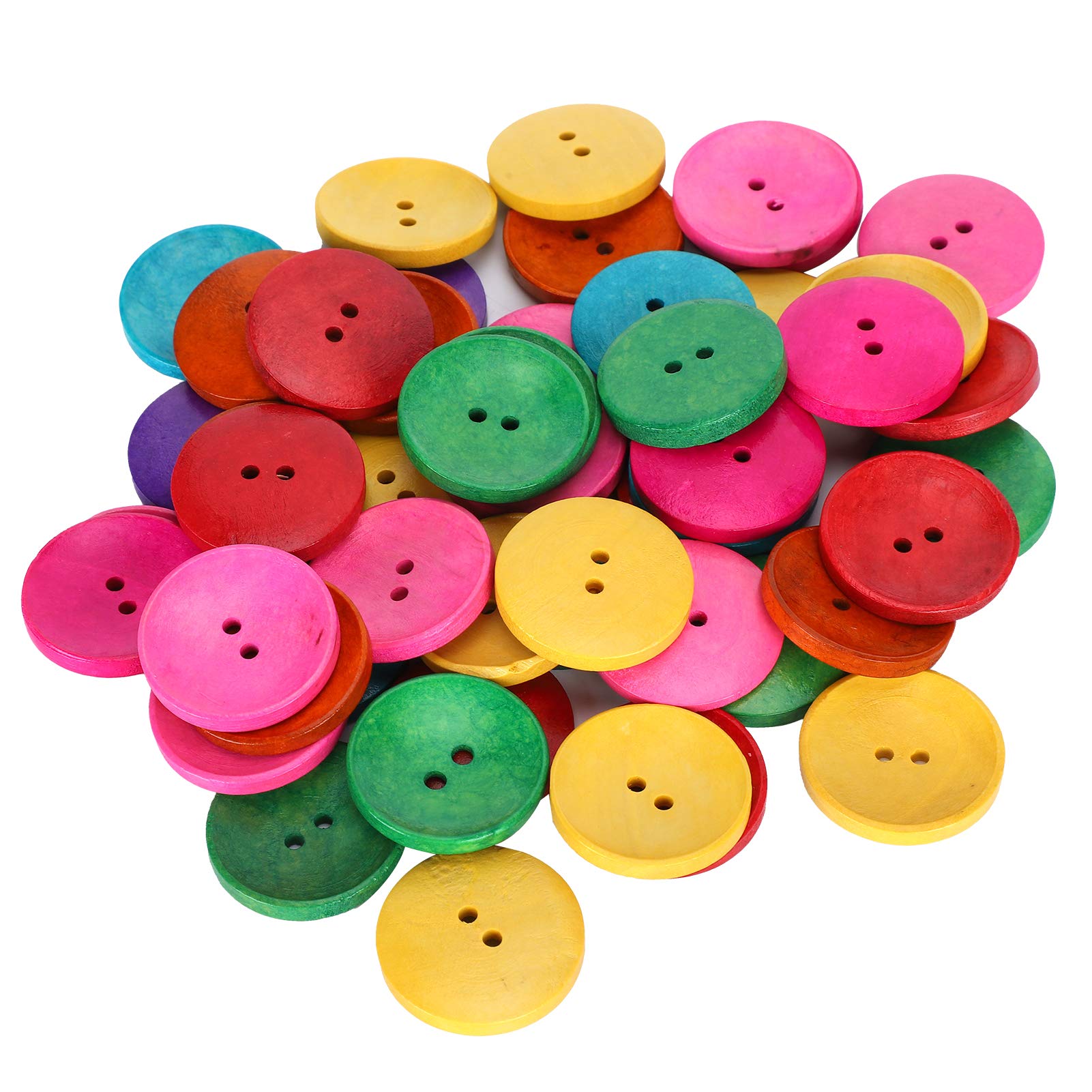 150Pcs Sewing Resin Buttons 2 Holes Multicolor DIY Clothing Crafts Assorted Colored Buttons for Sewing 30mm Dia