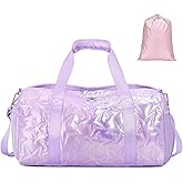 Forestfish Dance Bag For Girls, Small Gym Bag With Shoes Compartment Weekender Overnight Bag For Travel Lightweight Waterproof