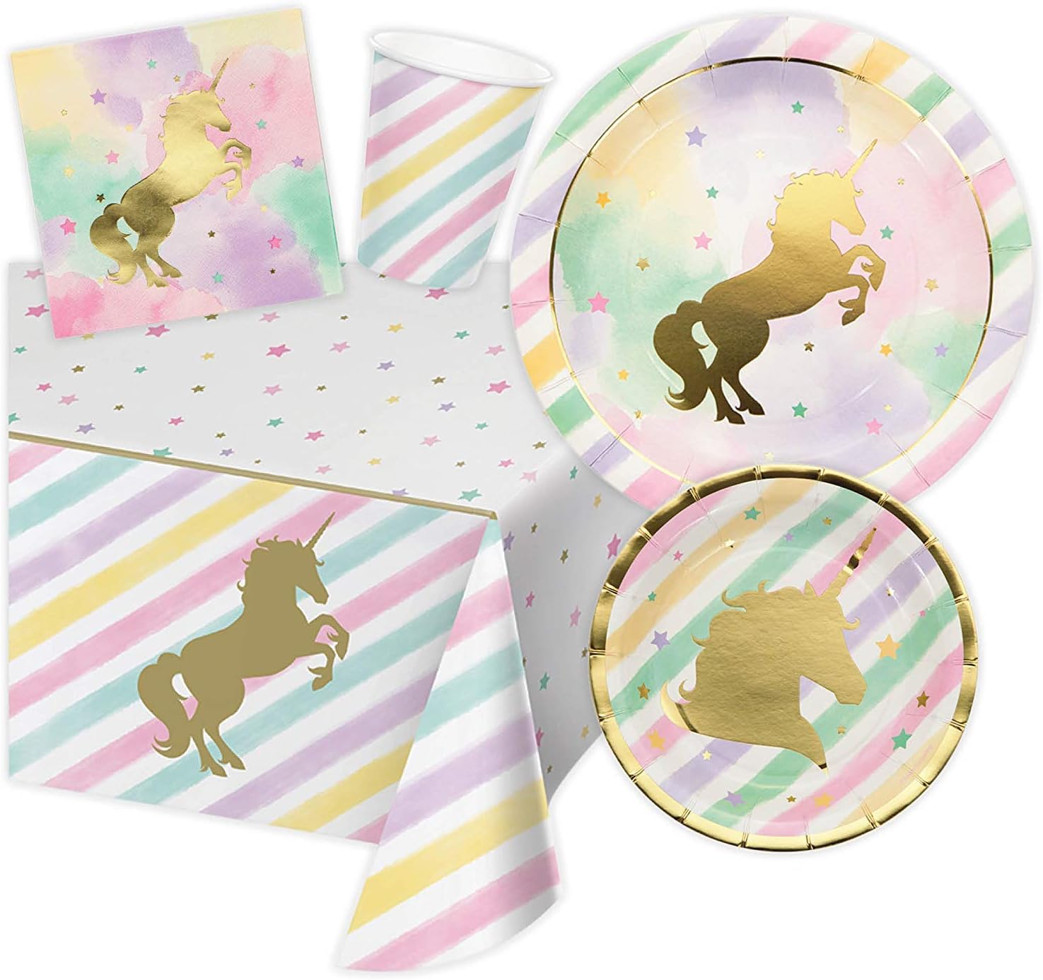 Memories by Moxie Unicorn Themed Birthday Party Supplies, Serves 16 Guests