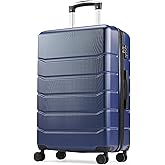OLIXIS 28 Inch Luggage, Hardside Checked Suitcase with Spinner Wheels, Lightweight ABS Hard Shell Travel Luggage, TSA Approved Lock, Expandable Large Suitcase for Business & Travel–Blue