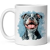 Pit Bull Ceramic Coffee Mug 11oz Bully Terrier Dog Souvenir - Tea Coffee Mug with Comfortable Grip - Unique Animal Gift Cup for Men Women Mom Dad - Vibrant Long-Lasting Print ID44991